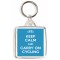Keep Calm and Carry On Cycling - Square Keyring