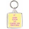 Keep Calm and Carry On Knitting - Square Keyring
