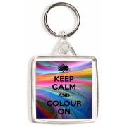 Keep Calm and Colour On - Square Keyring