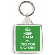 Keep Calm and Dig for Victory - Square Keyring