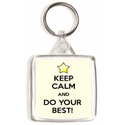 Keep Calm and Do Your Best! - Square Keyring