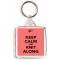Keep Calm and Knit Along - Square Keyring