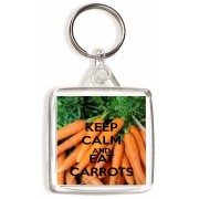 Keep Calm and Eat Carrots - Square Keyring