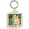 Keep Calm and Love Cats - Square Keyring