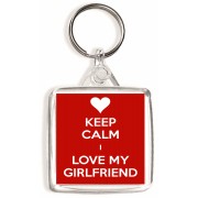Keep Calm I Love My Girlfriend - Square Keyring