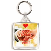Keep Calm and Say I Do - Square Keyring