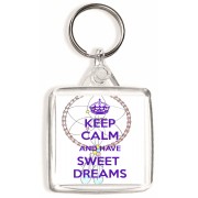 Keep Calm and Sweet Dreams - Square Keyring