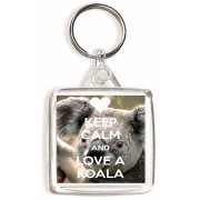 Keep Calm and Love a Koala - Square Keyring
