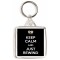 Keep Calm and Just Rewind - Square Keyring