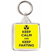 Keep Calm and Keep Farting - Square Keyring