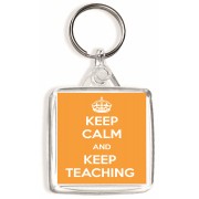 Keep Calm and Keep Teaching - Square Keyring