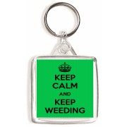 Keep Calm and Keep Weeding - Square Keyring