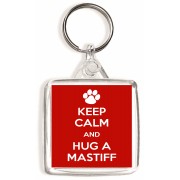 Keep Calm and Hug a Mastiff - Square Keyring