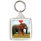 Keep Calm and Love Elephants - Square Keyring