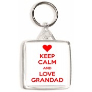 Keep Calm and Love Grandad - Square Keyring