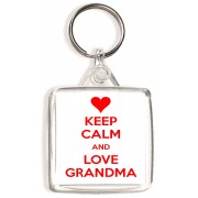Keep Calm and Love Grandma - Square Keyring