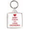 Keep Calm and Love Grandma - Square Keyring
