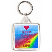 Keep Calm and Love Life - Square Keyring