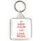 Keep Calm and Love Music - Square Keyring