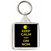 Keep Calm and Om Nom - Square Keyring