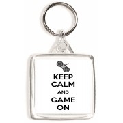 Keep Calm and Game On - Square Keyring
