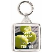 Keep Calm and Play Tennis - Square Keyring