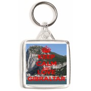 Keep Calm and Love Gibraltar - Square Keyring