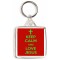 Keep Calm and Love Jesus - Square Keyring