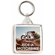 Keep Calm and Ride a Motorbike - Square Keyring