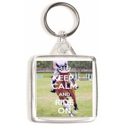 Keep Calm and Ride On - Square Keyring