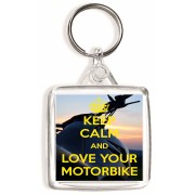 Keep Calm and Love Your Motorbike - Square Keyring 