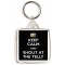 Keep Calm and Shout at the Telly - Square Keyring