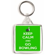 Keep Calm and Go Bowling - Square Keyring