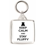 Keep Calm and Stay Fluffy - Square Keyring