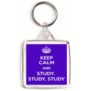 Keep Calm and Study Study Study! - Square Keyring