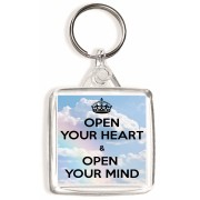 Open Your Heart & Open Your Mind - Square Keyring