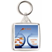 Think Outside the Bowl - Square Keyring