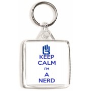 Keep Calm I'm a Nerd - Square Keyring