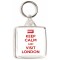 Keep Calm and Visit London - Square Keyring