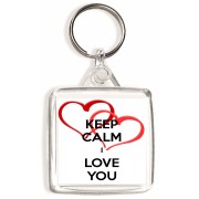 Keep Calm I Love You - Square Keyring