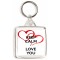 Keep Calm I Love You - Square Keyring