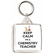 Keep Calm I'm a Chemistry Teacher - Square Keyring
