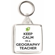 Keep Calm I'm a Geography Teacher - Square Keyring