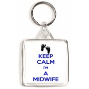 Keep Calm I'm a Midwife - Square Keyring