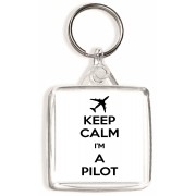 Keep Calm I'm a Pilot - Square Keyring