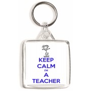 Keep Calm I'm a Teacher - Square Keyring