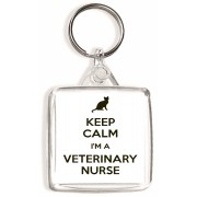 Keep Calm I'm a Veterinary Nurse - Square Keyring