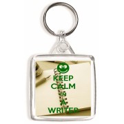 Keep Calm I'm a Writer - Square Keyring
