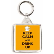 Keep Calm and Drink Up - Square Keyring