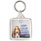 Keep Calm and Love Basset Hounds - Square Keyring
